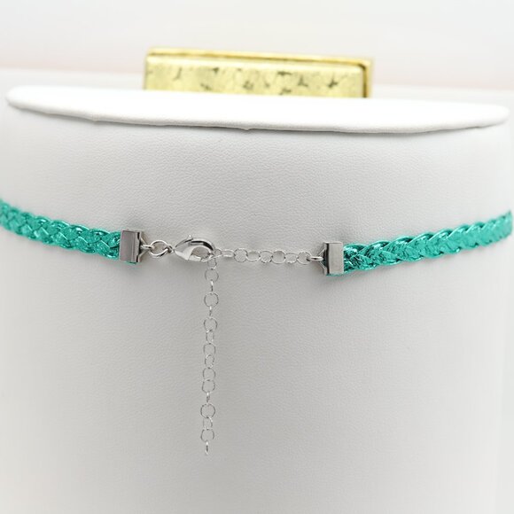 Turquoise Tone Choker Adjustable Length Trendy Chokers (#31) - Picture 5 of 9